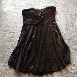 Free People Black Glitter Strapless Dress